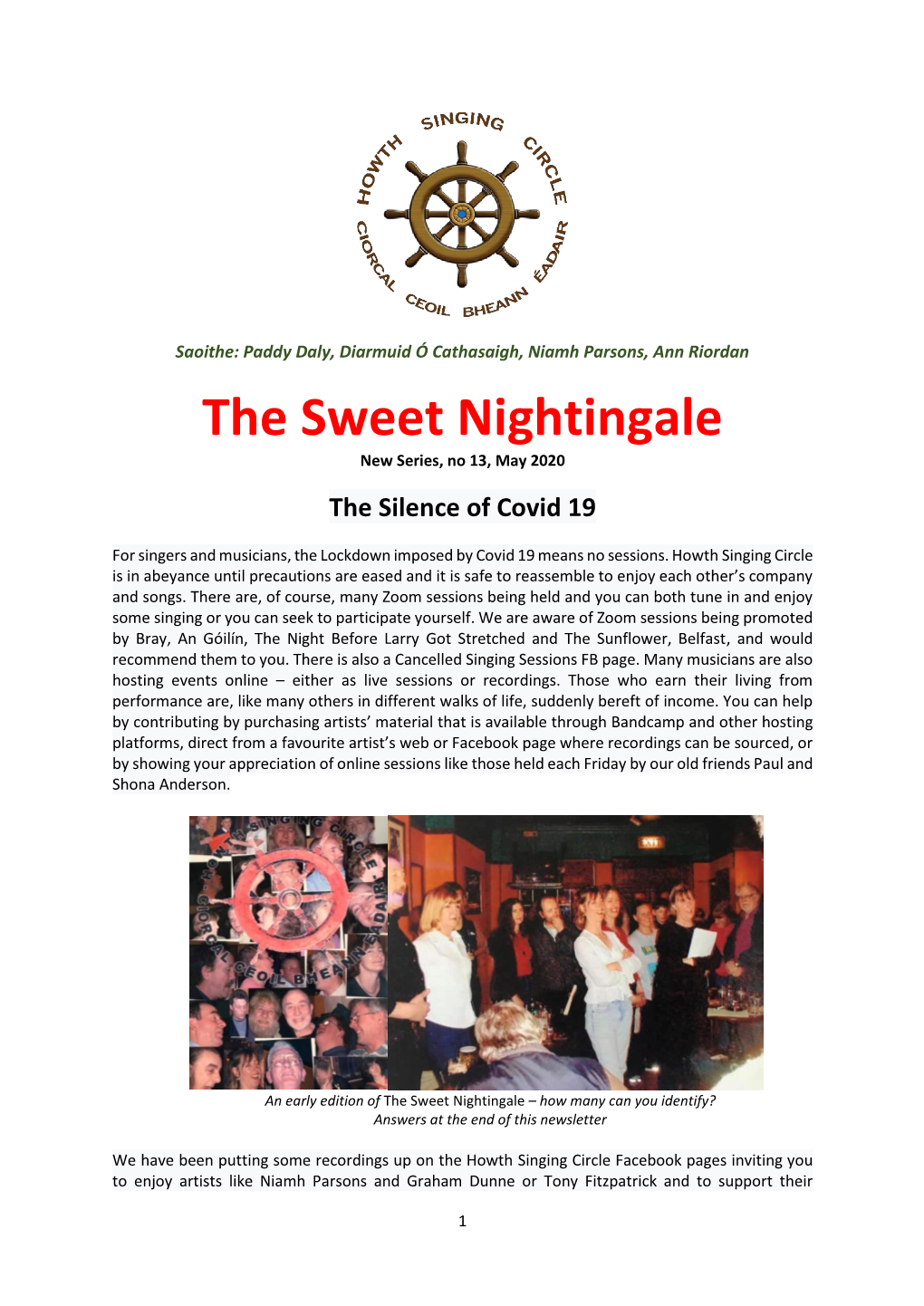 The Sweet Nightingale New Series, No 13, May 2020