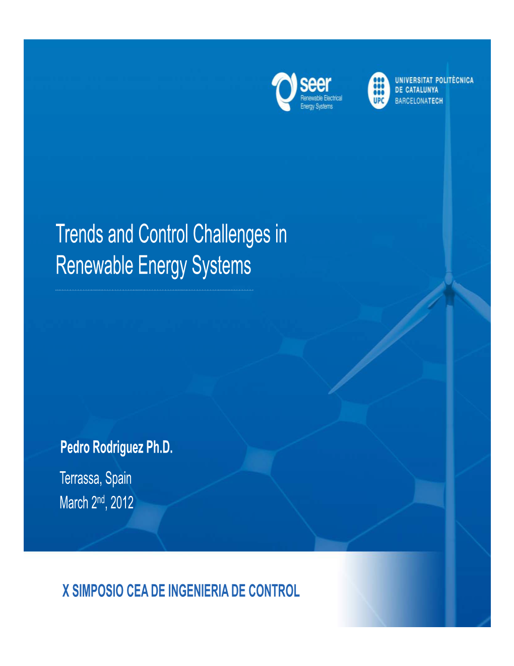 Trends and Control Challenges in Renewable Energy Systems