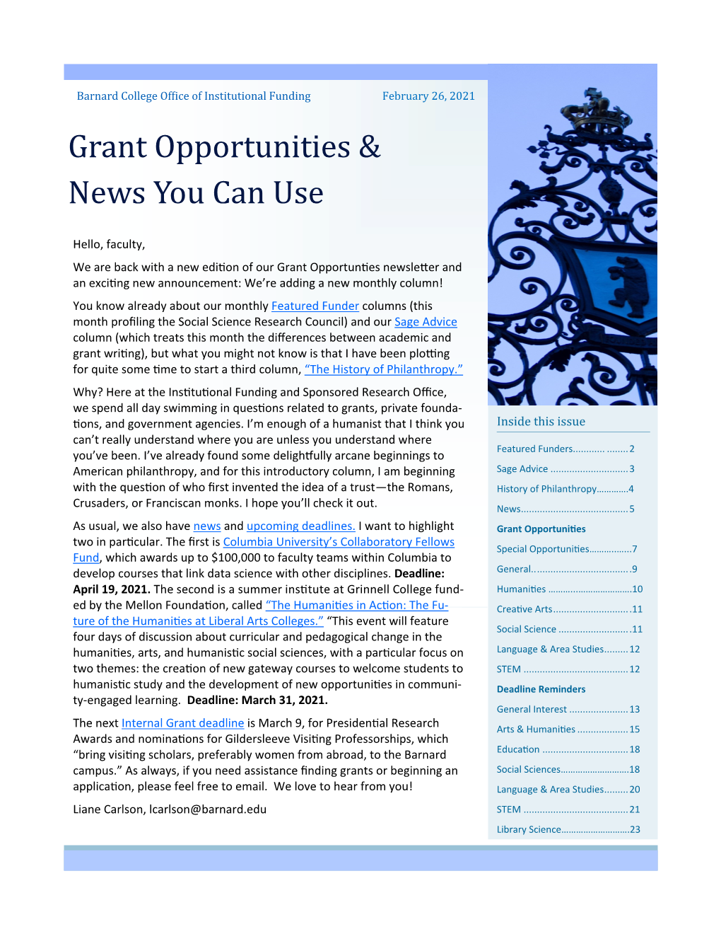 Grant Opportunities & News You Can