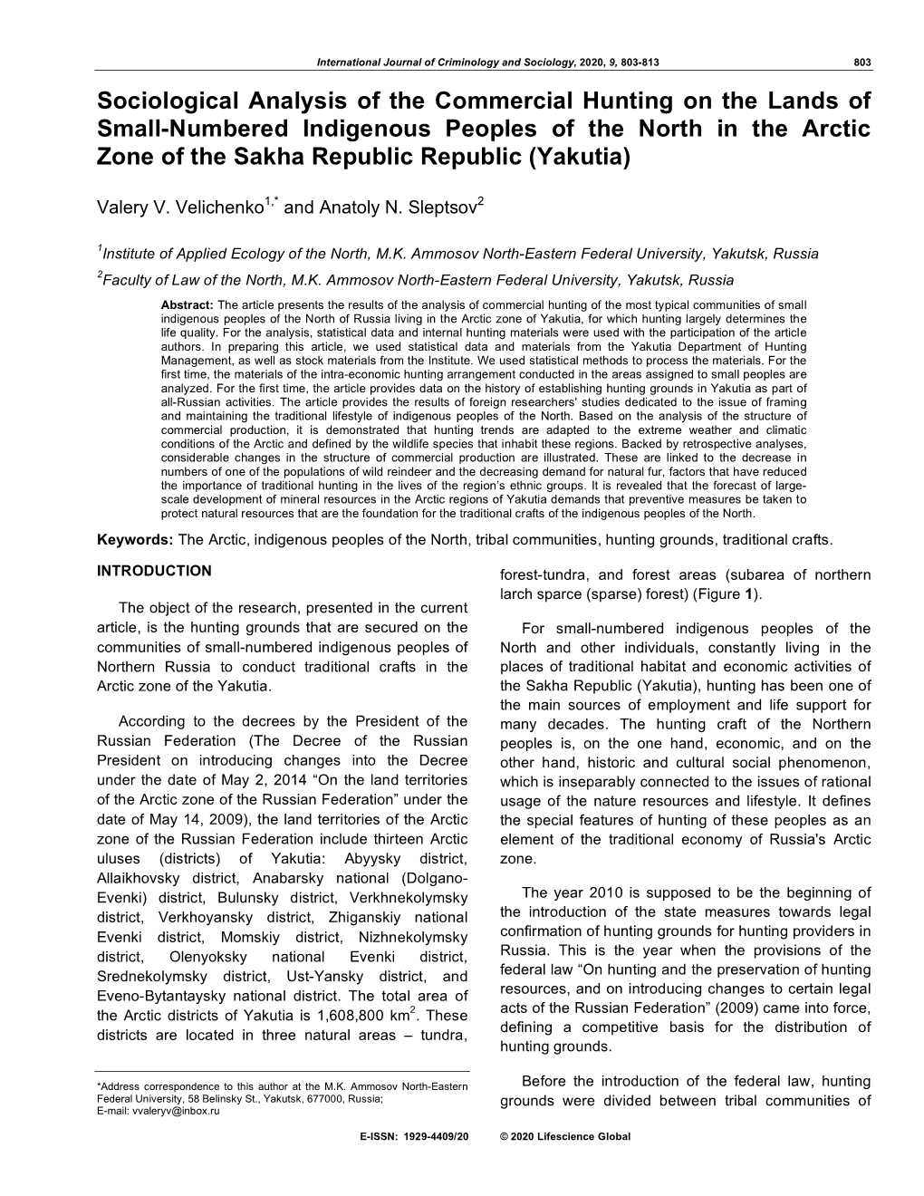 Sociological Analysis of the Commercial Hunting on the Lands