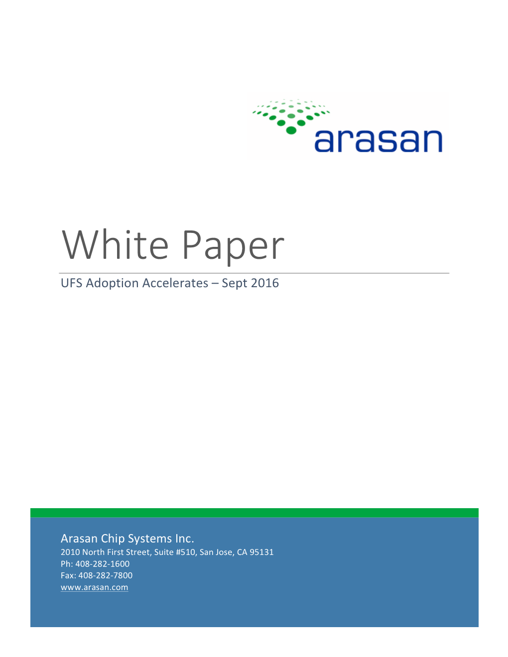 White Paper UFS Adoption Accelerates – Sept 2016