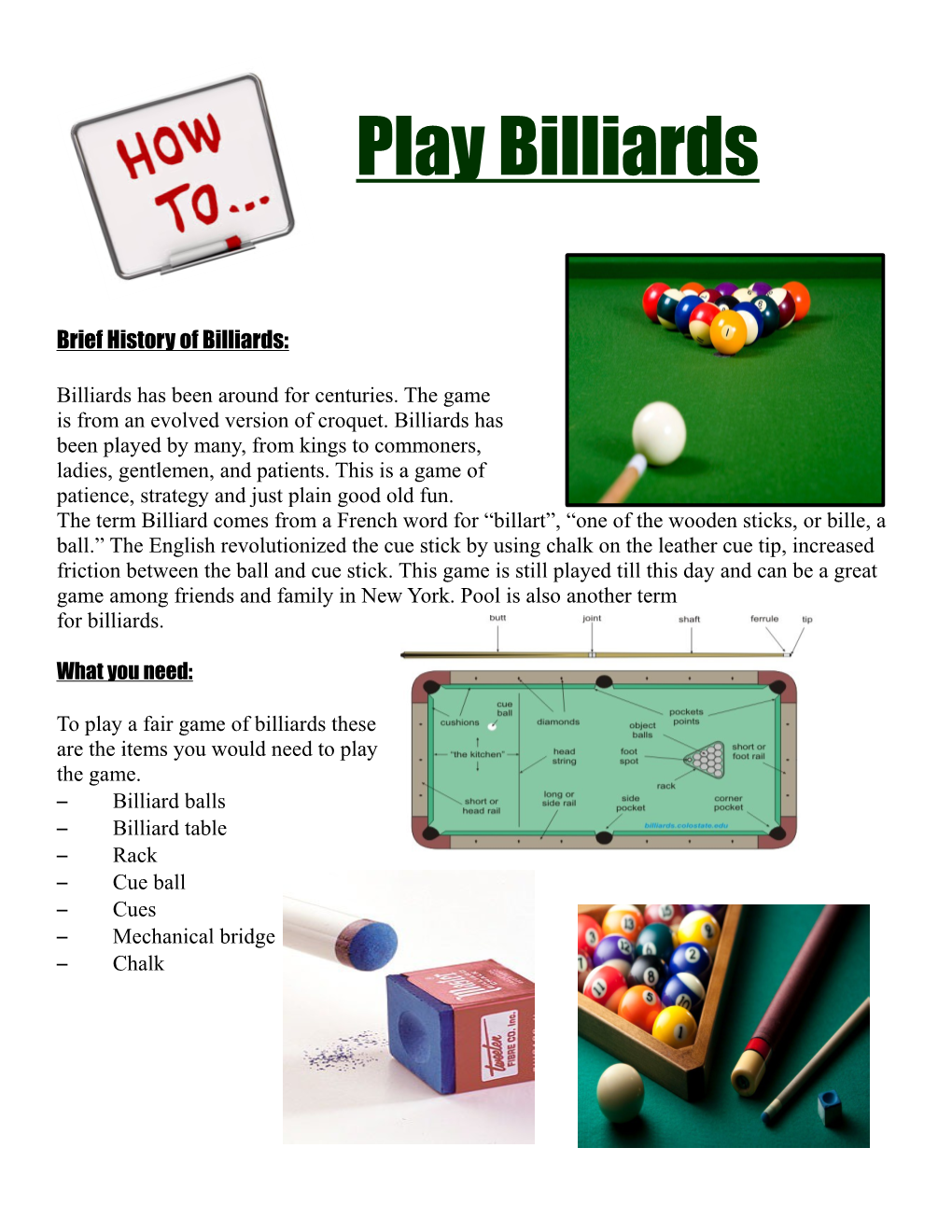 Play Billiards