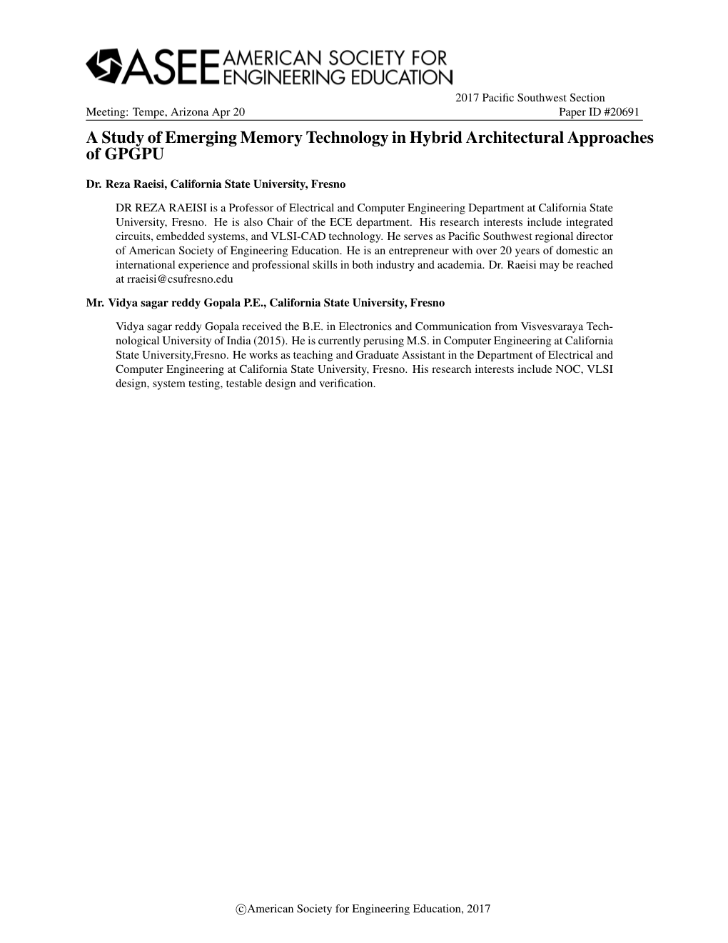 A Study of Emerging Memory Technology in Hybrid Architectural Approaches of GPGPU