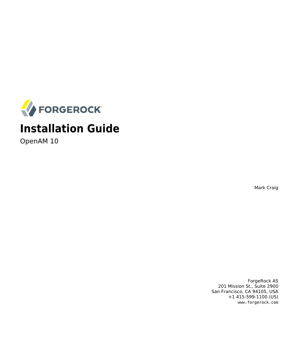 Installation Guide Openam 10