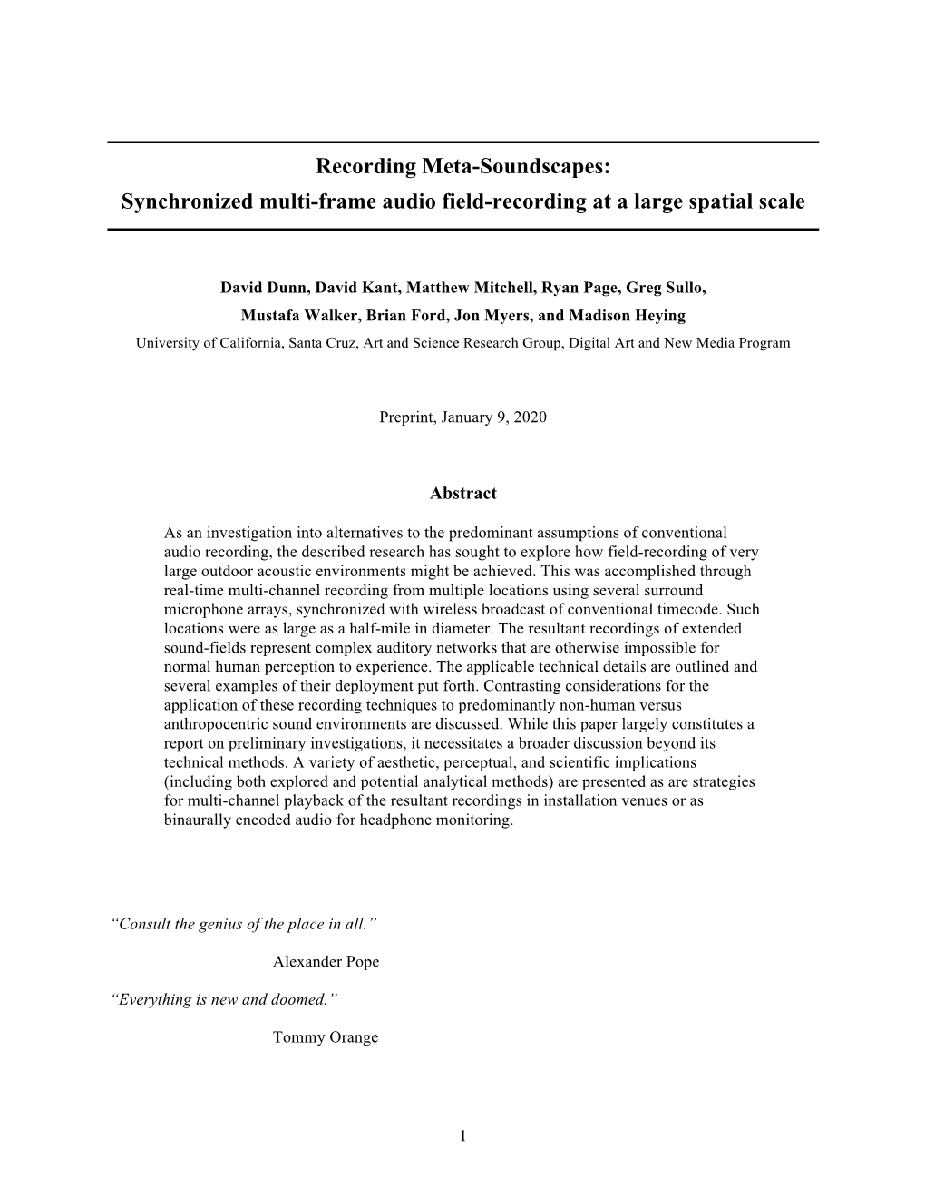 Recording Meta-Soundscapes: Synchronized Multi-Frame Audio Field-Recording at a Large Spatial Scale