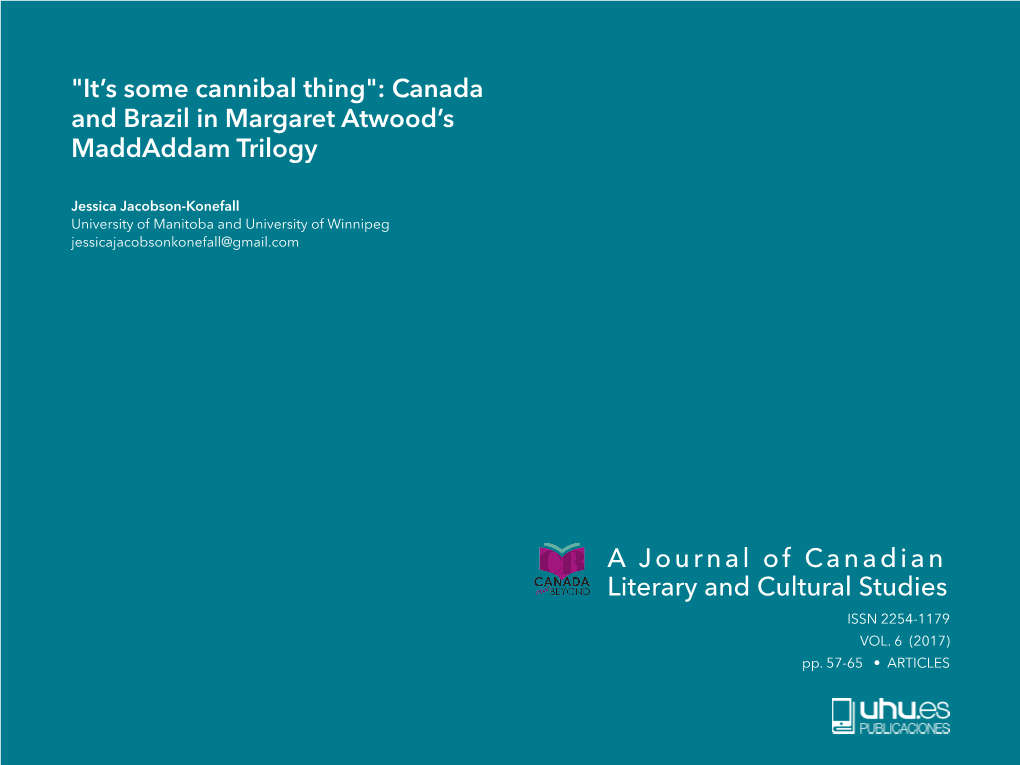 Canada and Brazil in Margaret Atwood's Maddaddam Trilogy A