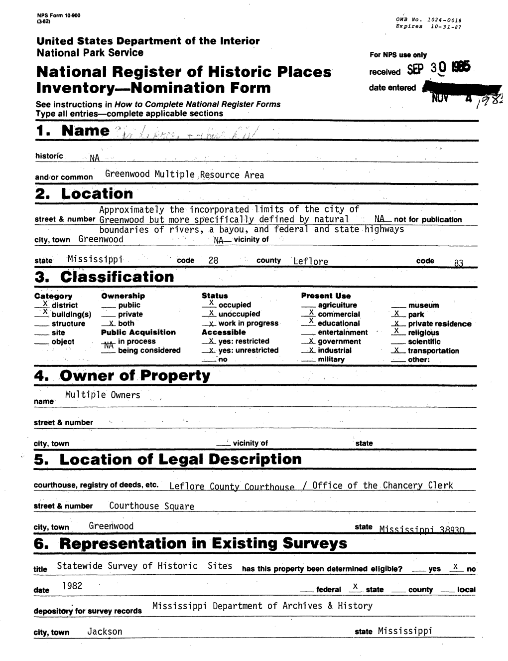 National Register of Historic Places Inventory Nomination Form 2. Location