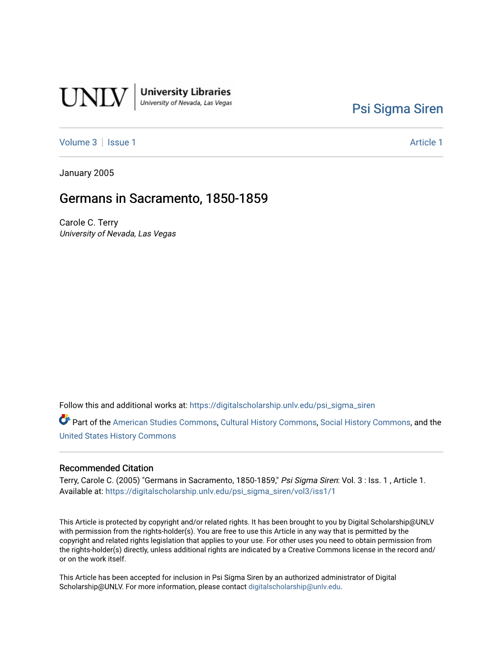 Germans in Sacramento, 1850-1859