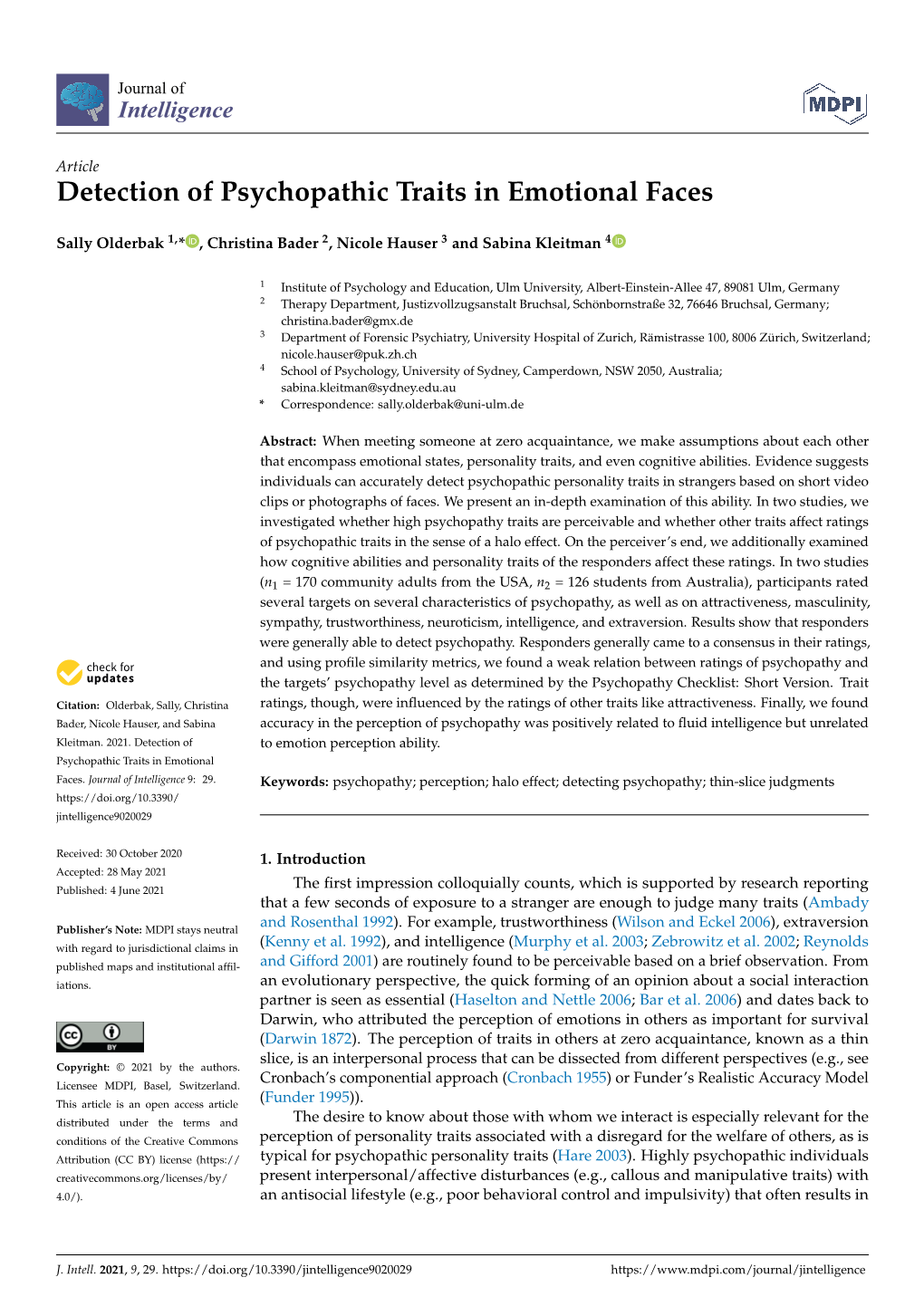 Detection of Psychopathic Traits in Emotional Faces