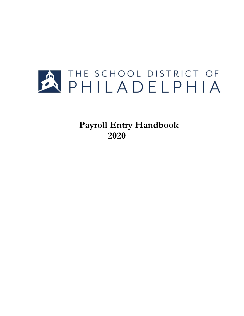 Payroll Entry Handbook 2020