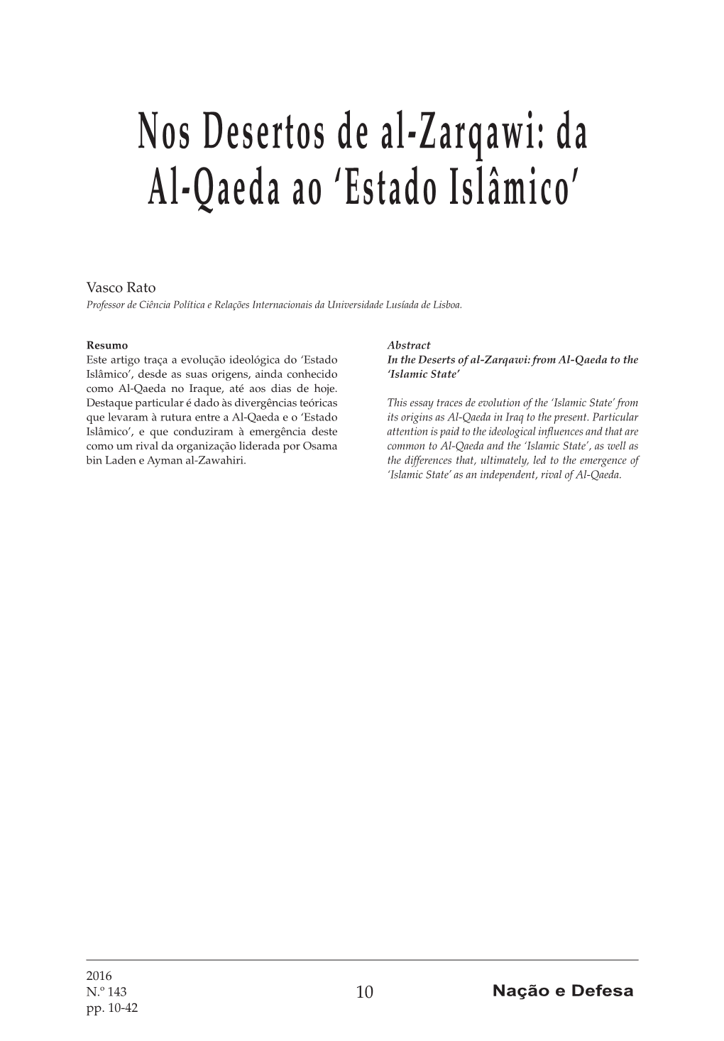 Nos Desertos De Al-Zarqawi: Da Al-Qaeda Ao 'Estado Islâmico'