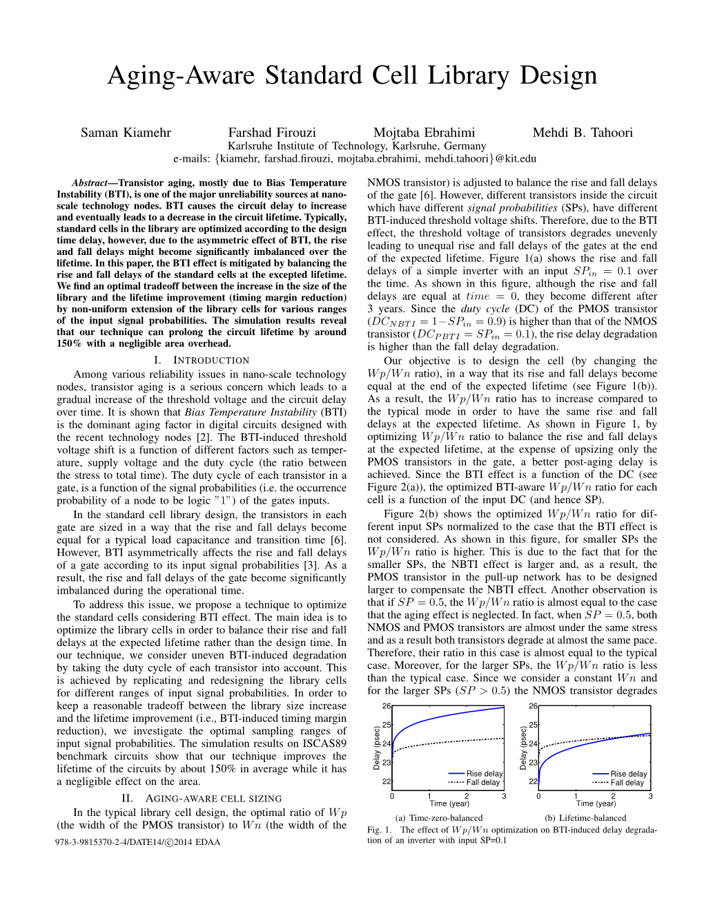 Aging-Aware Standard Cell Library Design