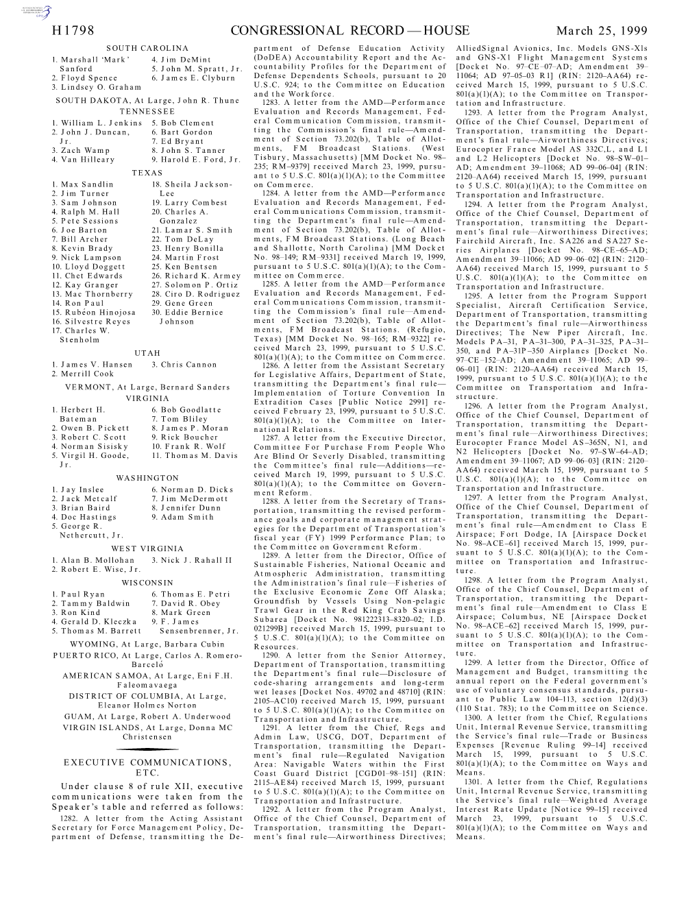 Congressional Record—House H1798
