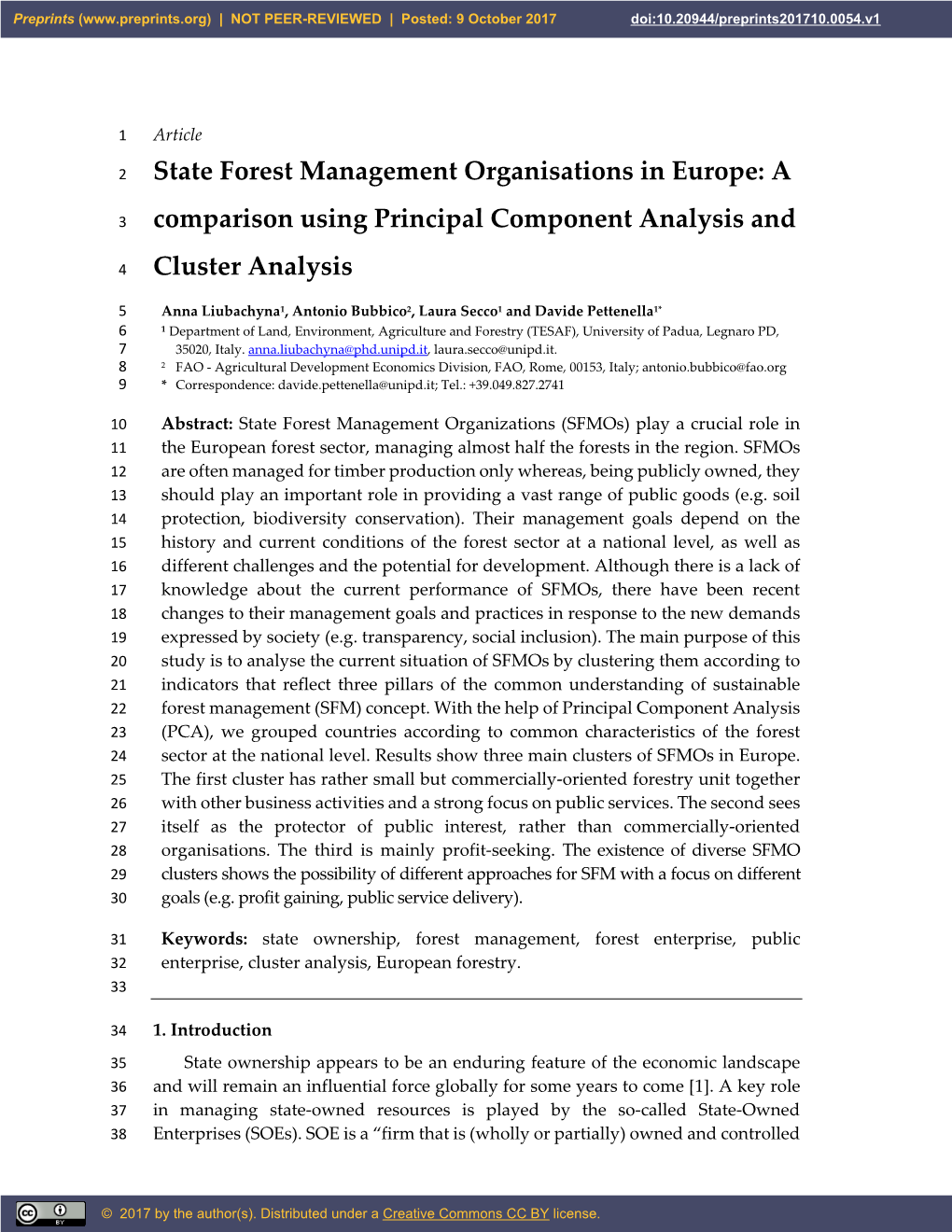 State Forest Management Organisations in Europe: A