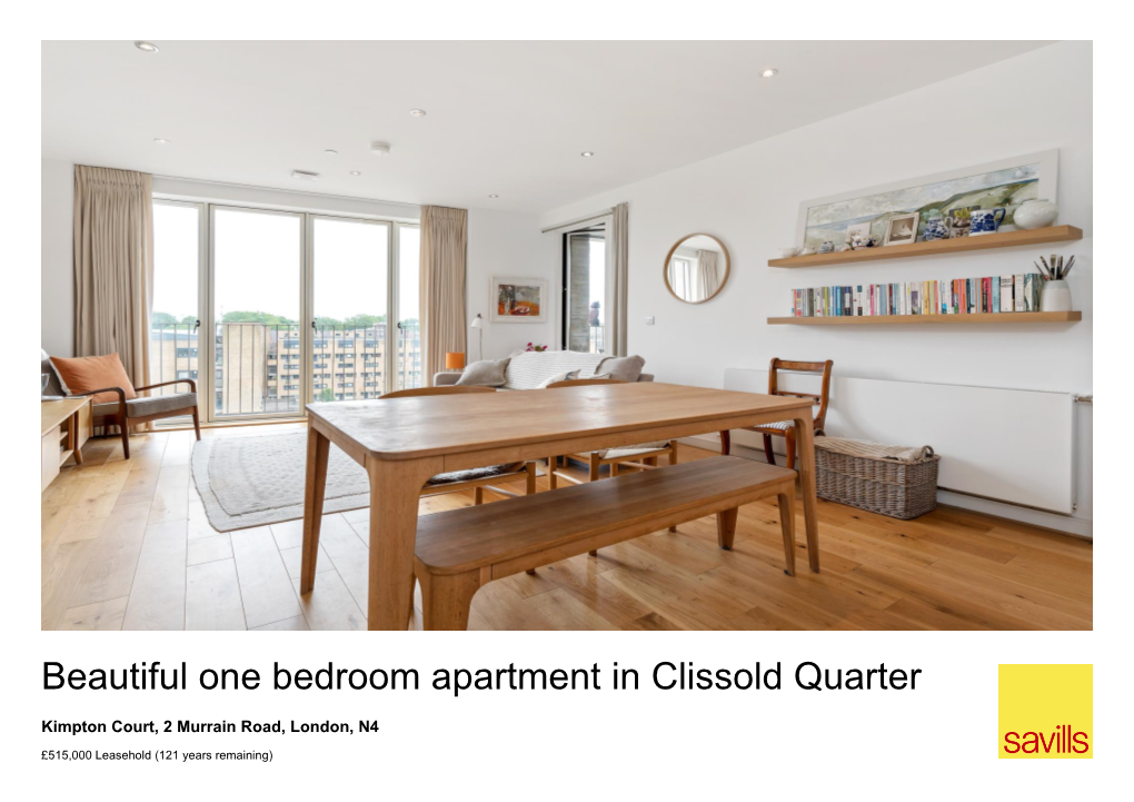 Beautiful One Bedroom Apartment in Clissold Quarter