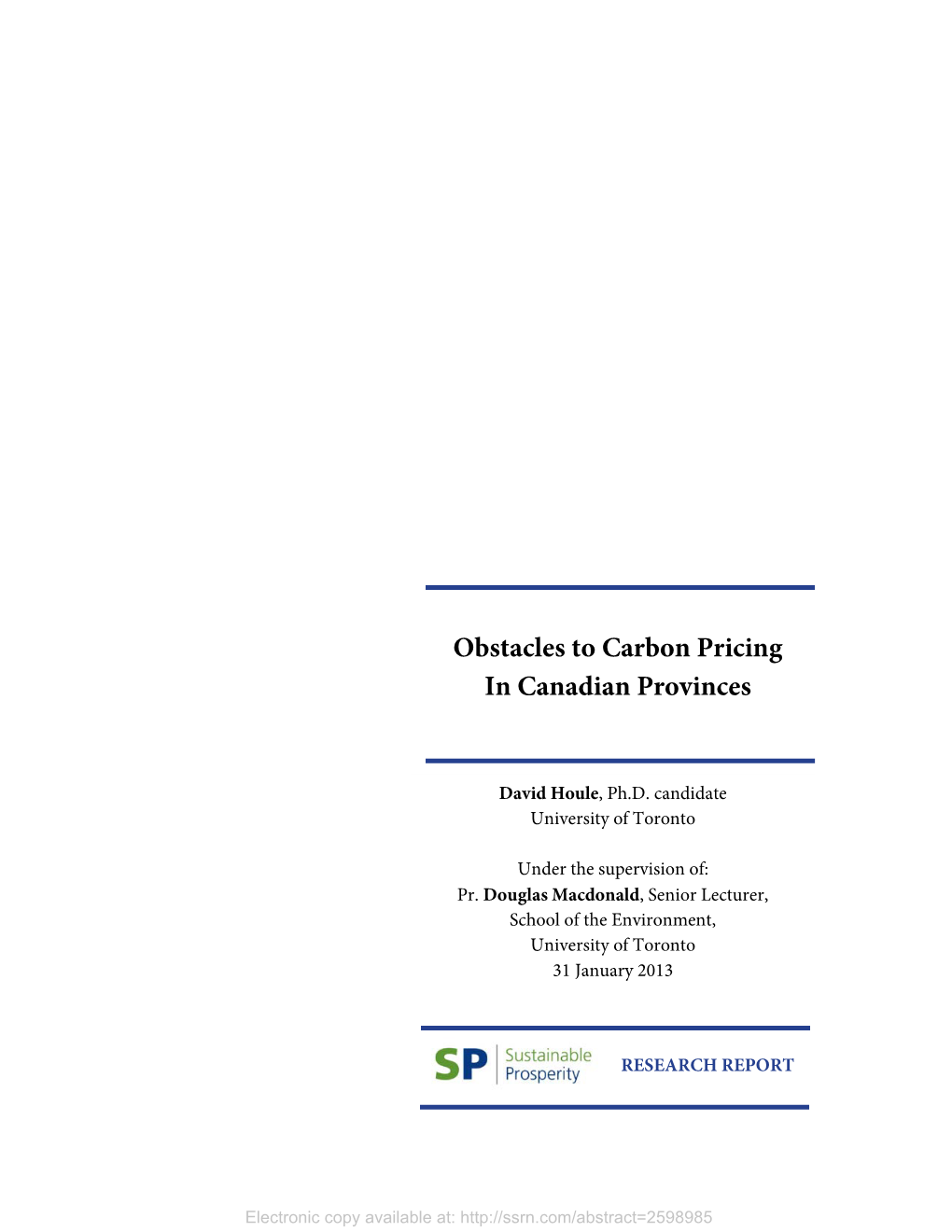 Obstacles to Carbon Pricing in Canadian Provinces