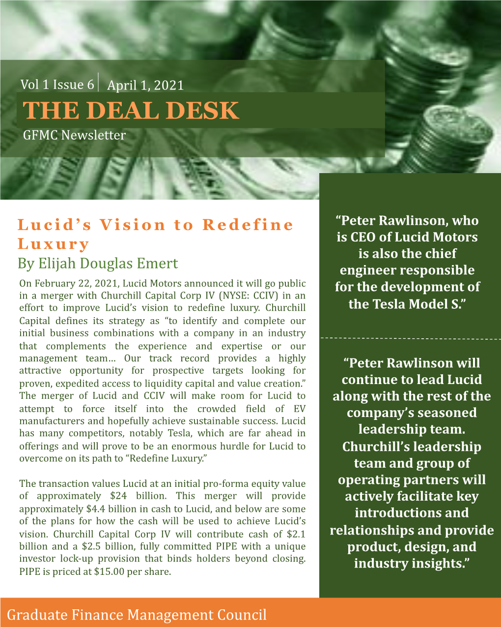 THE DEAL DESK GFMC Newsletter