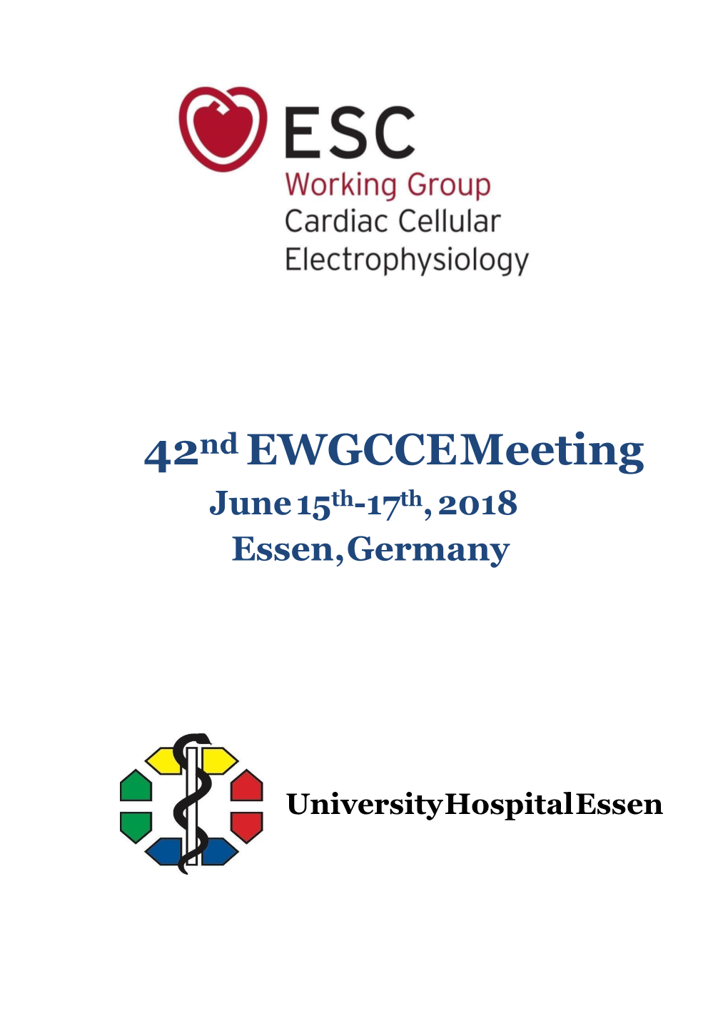 42Nd EWGCCE Meeting June 15Th-17Th, 2018 Essen, Germany