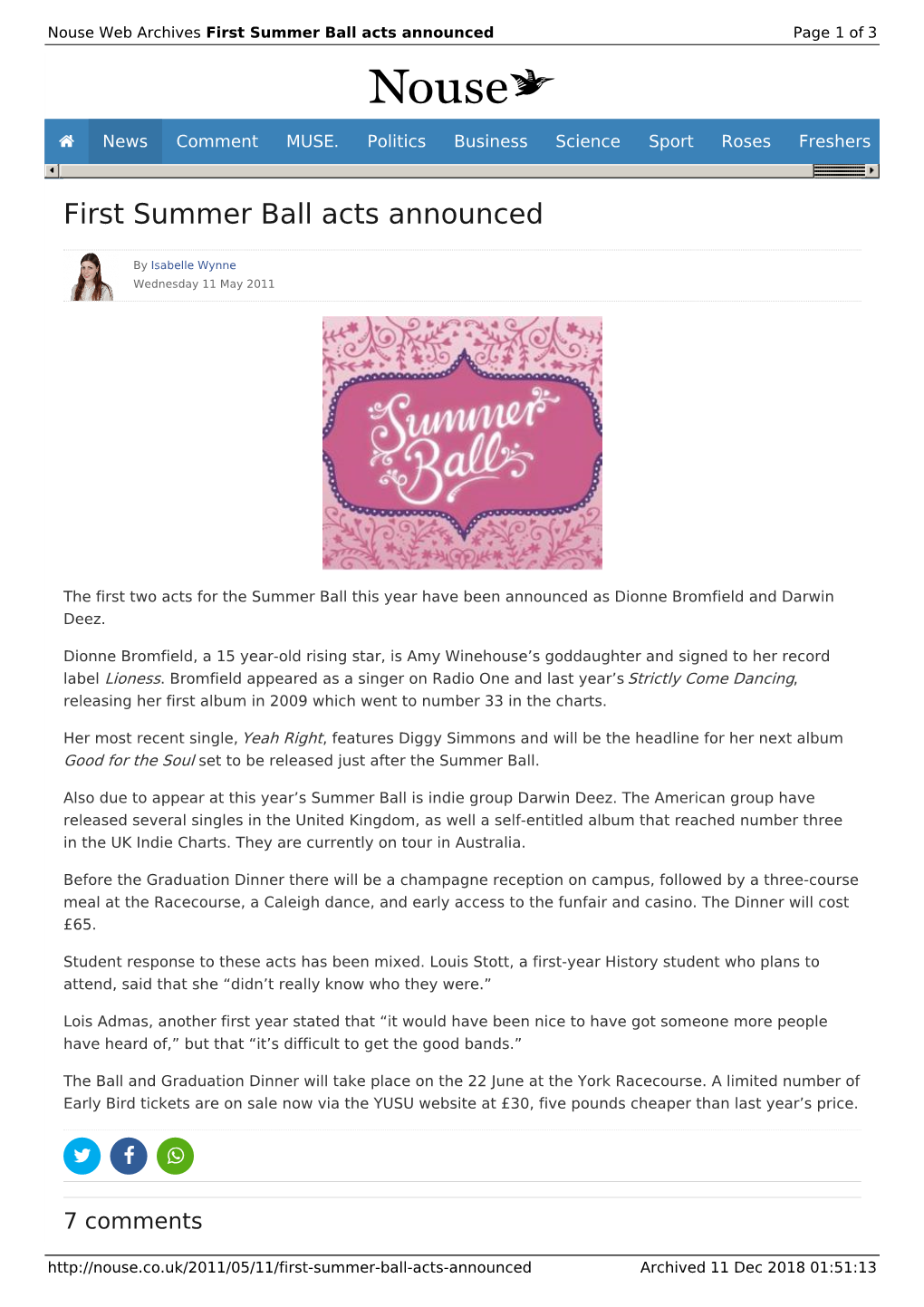 First Summer Ball Acts Announced | Nouse