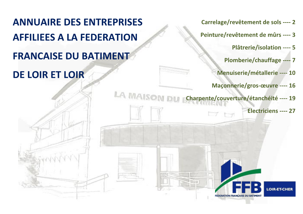 Annuaire Des Entreprises Affiliees a La Federation Francaise Du Batiment De