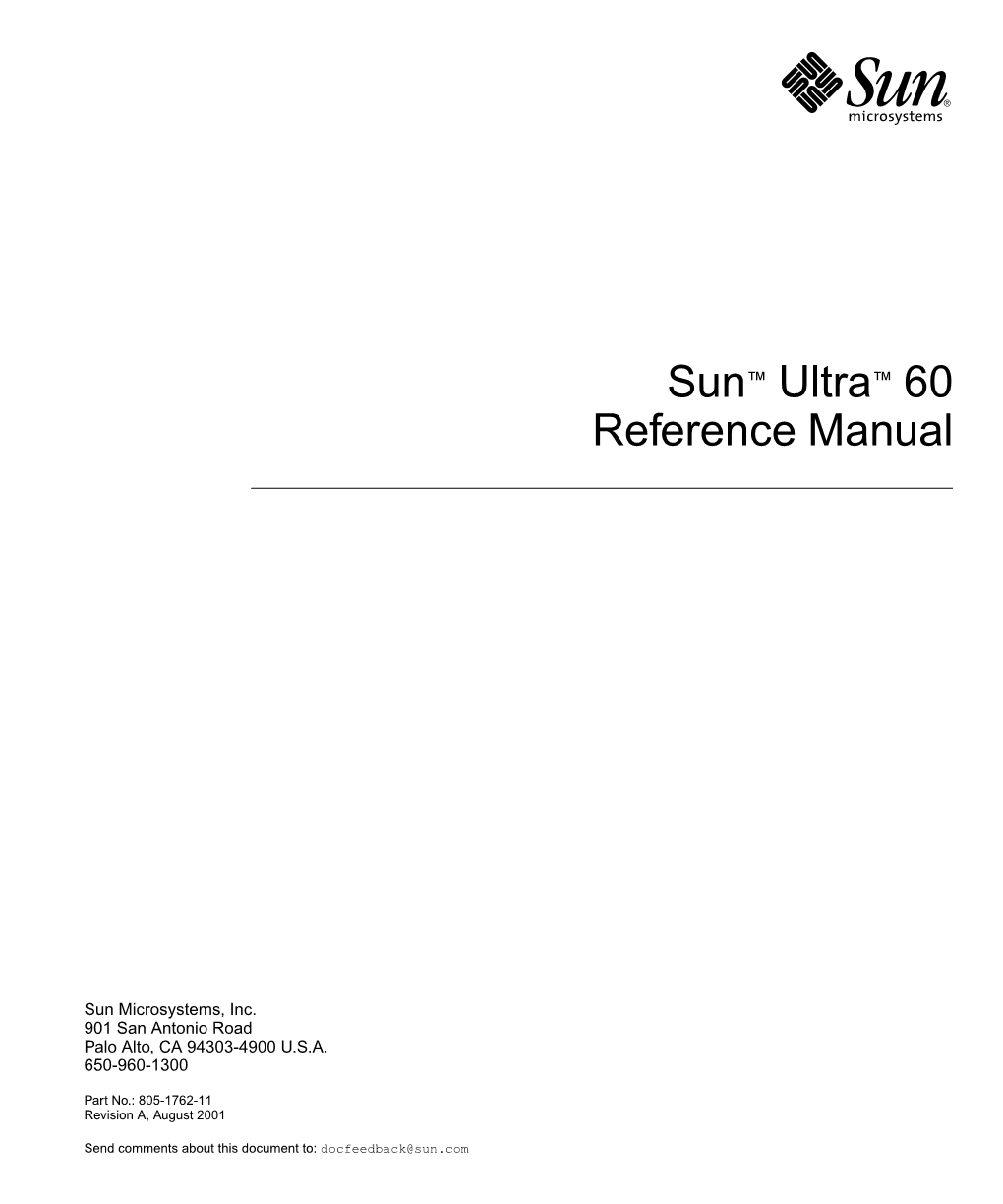 Sun Ultra 60 Reference Manual • August 2001 Tables