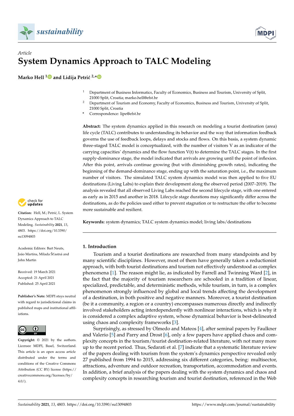 System Dynamics Approach to TALC Modeling