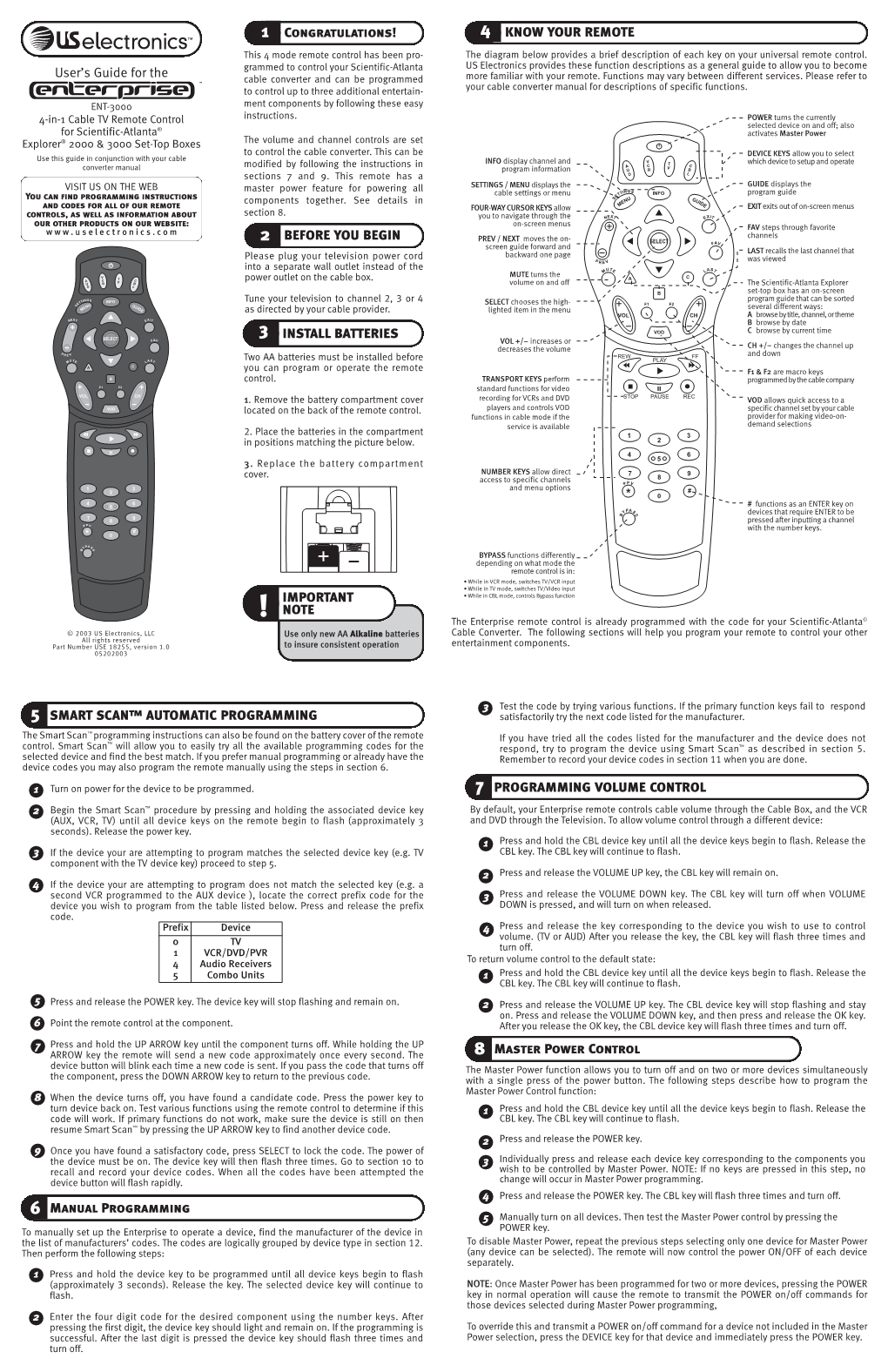 Remote User Guide ENT MOTO 3005