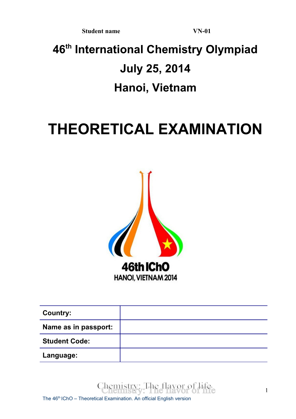 46Th International Chemistry Olympiad