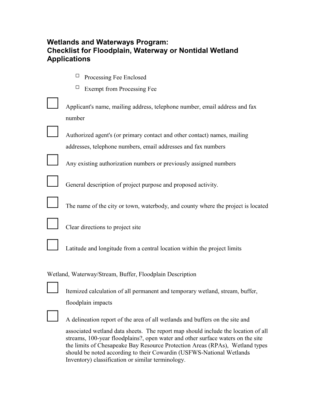 Wetlands and Waterways Program