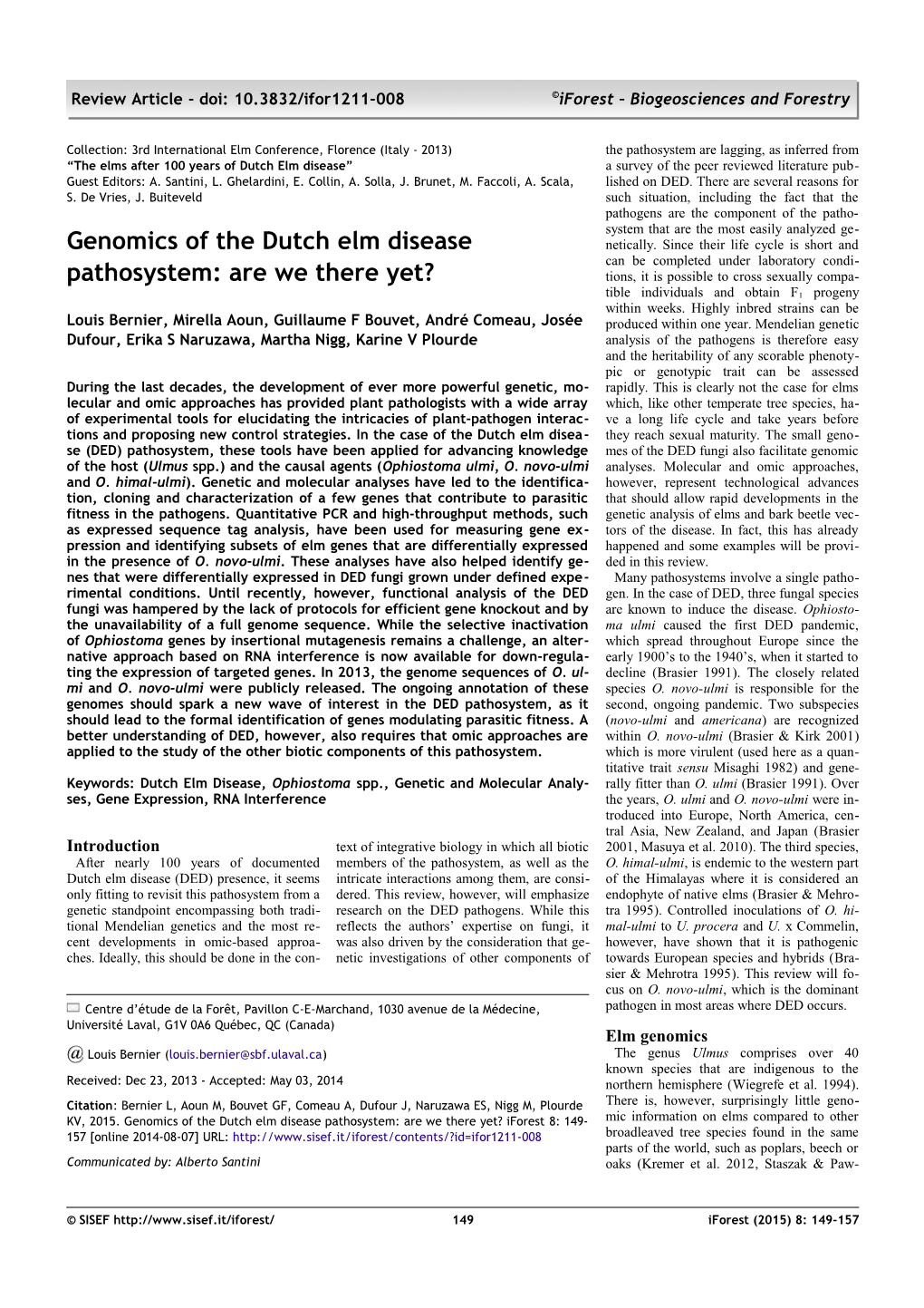 Genomics of the Dutch Elm Disease Pathosystem