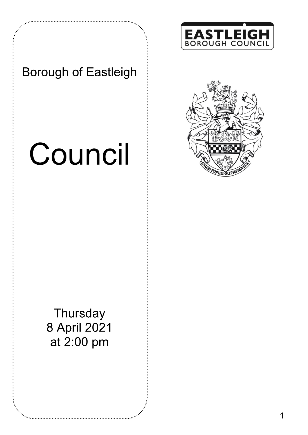 (Public Pack)Agenda Document for Council, 08/04/2021 14:00