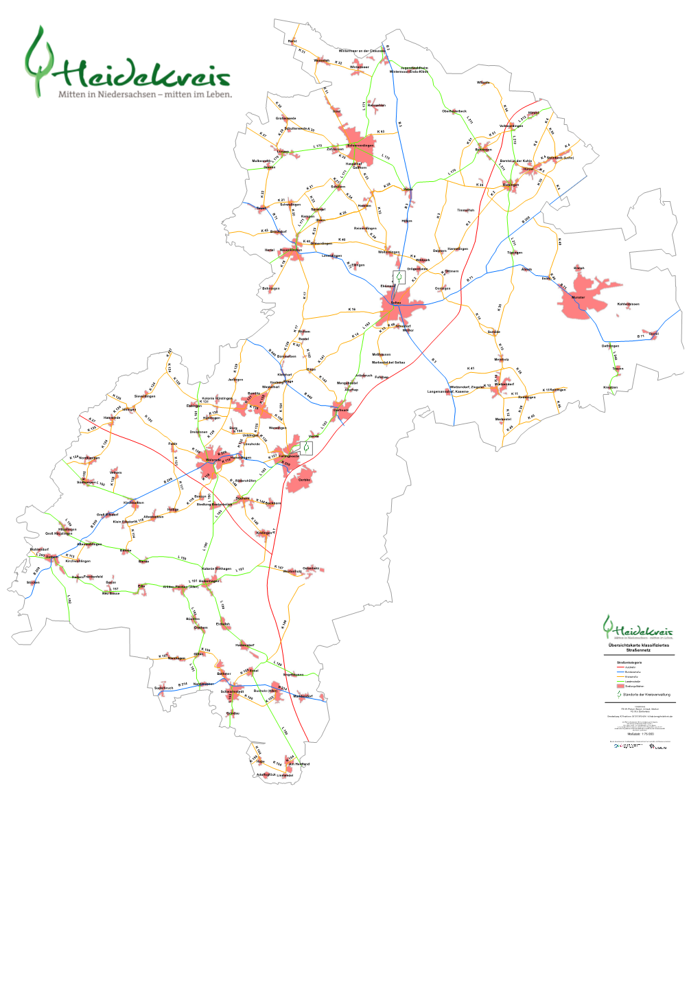 Übersichtskarte Klassifiziertes Straßennetz