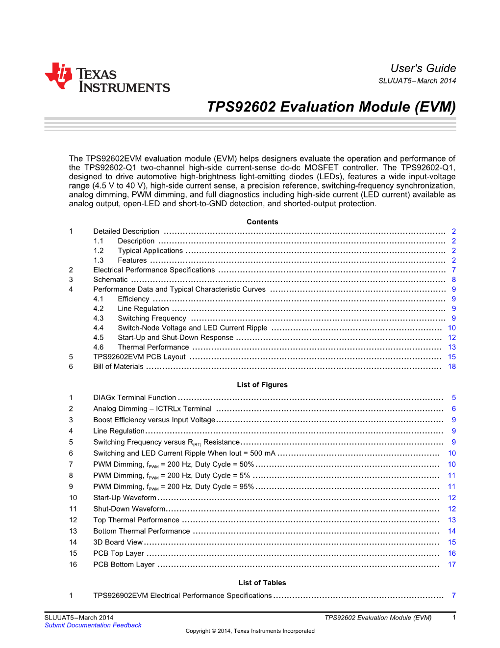 TPS92602-Q1 EVM User's Guide