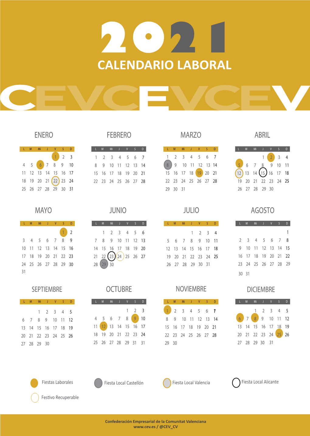 Calendario CEV 2021