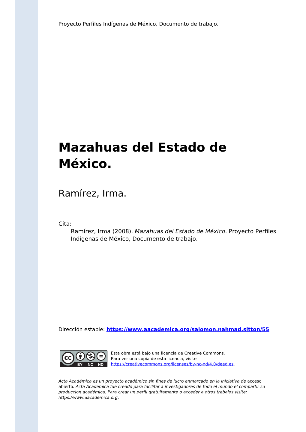 Mazahuas Del Estado De México