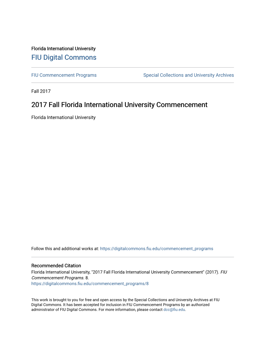 Commencement, Florida International University