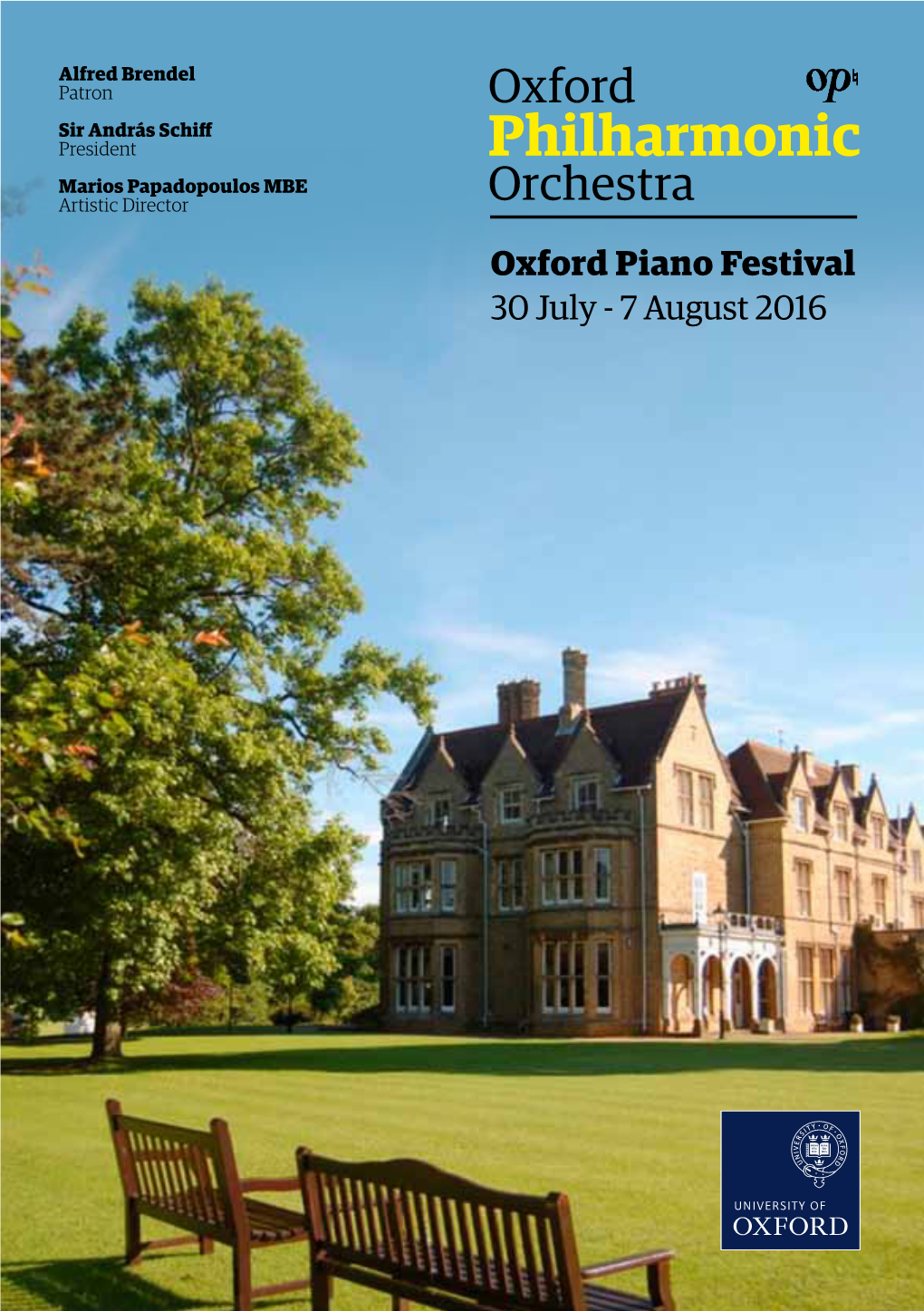 Philharmonic Marios Papadopoulos MBE Artistic Director Orchestra Oxford Piano Festival 30 July - 7 August 2016