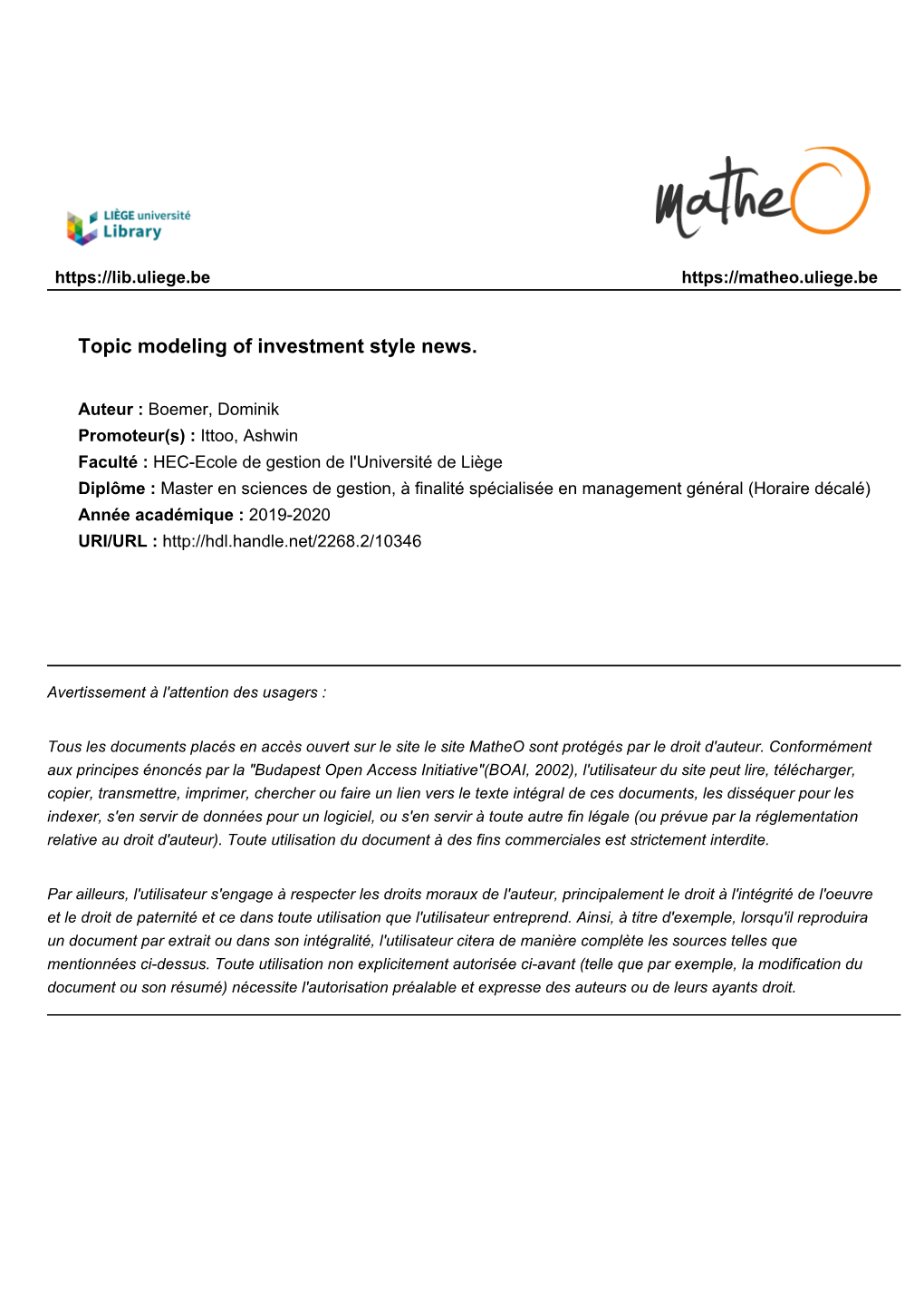 Topic Modeling of Investment Style News