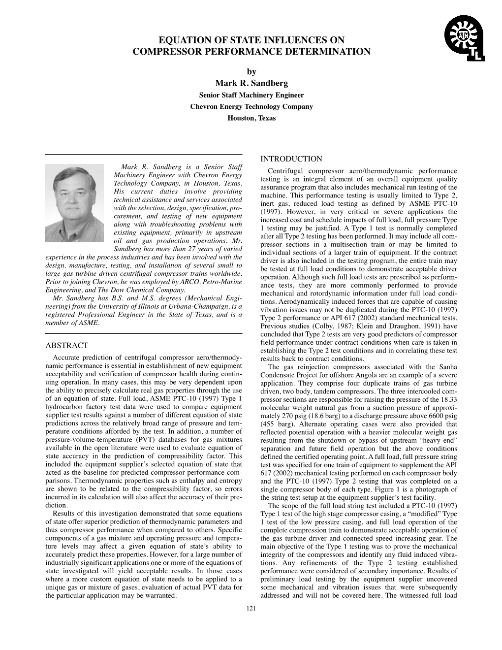 Equation of State Influences on Compressor Performance Determination