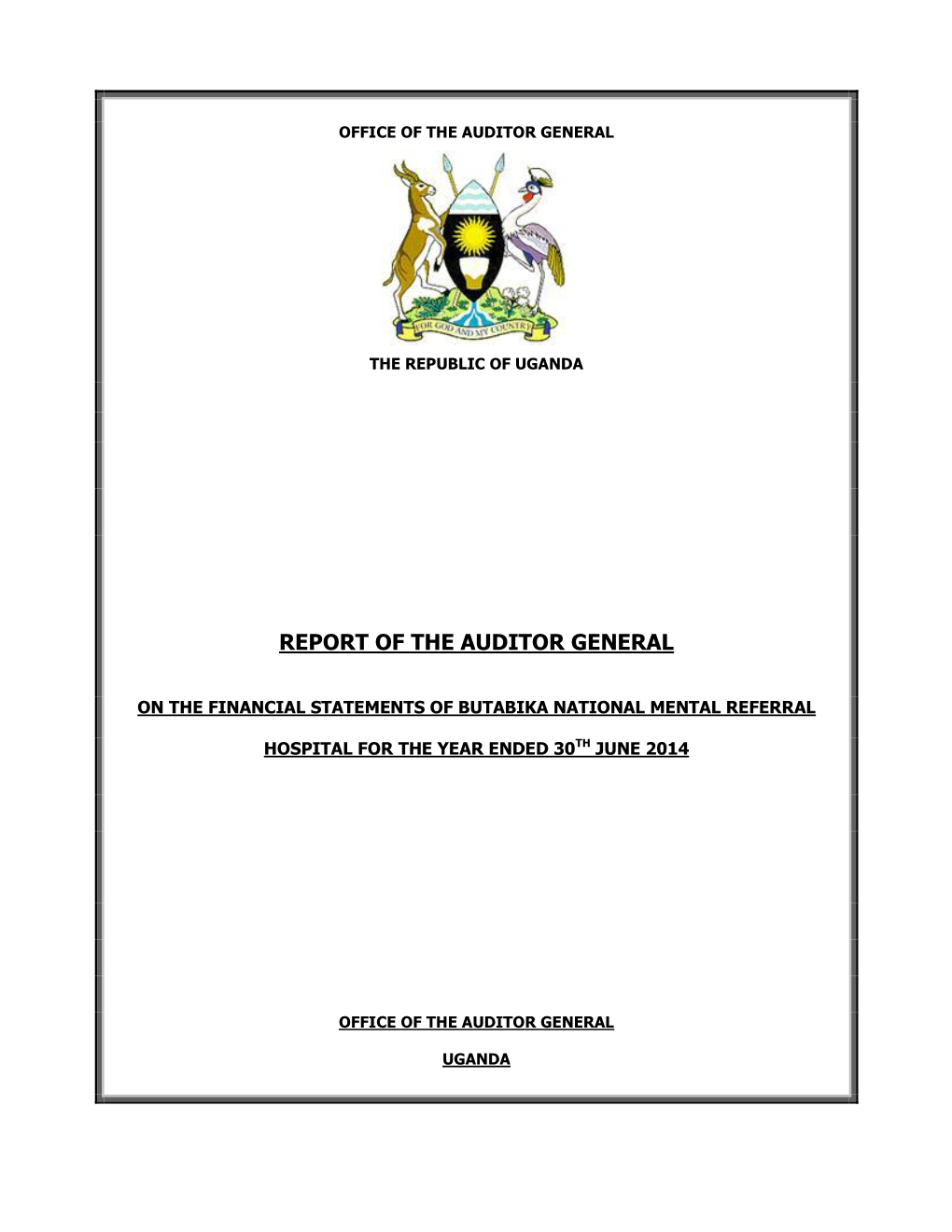 Report of the Auditor General