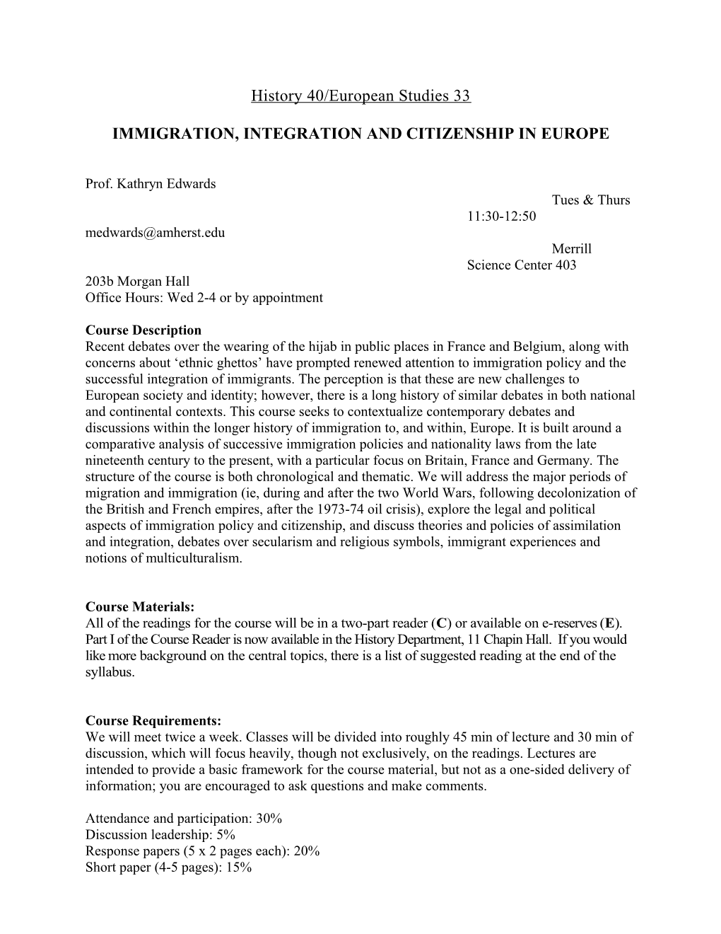 Immigration, Integration and Citizenship in Europe