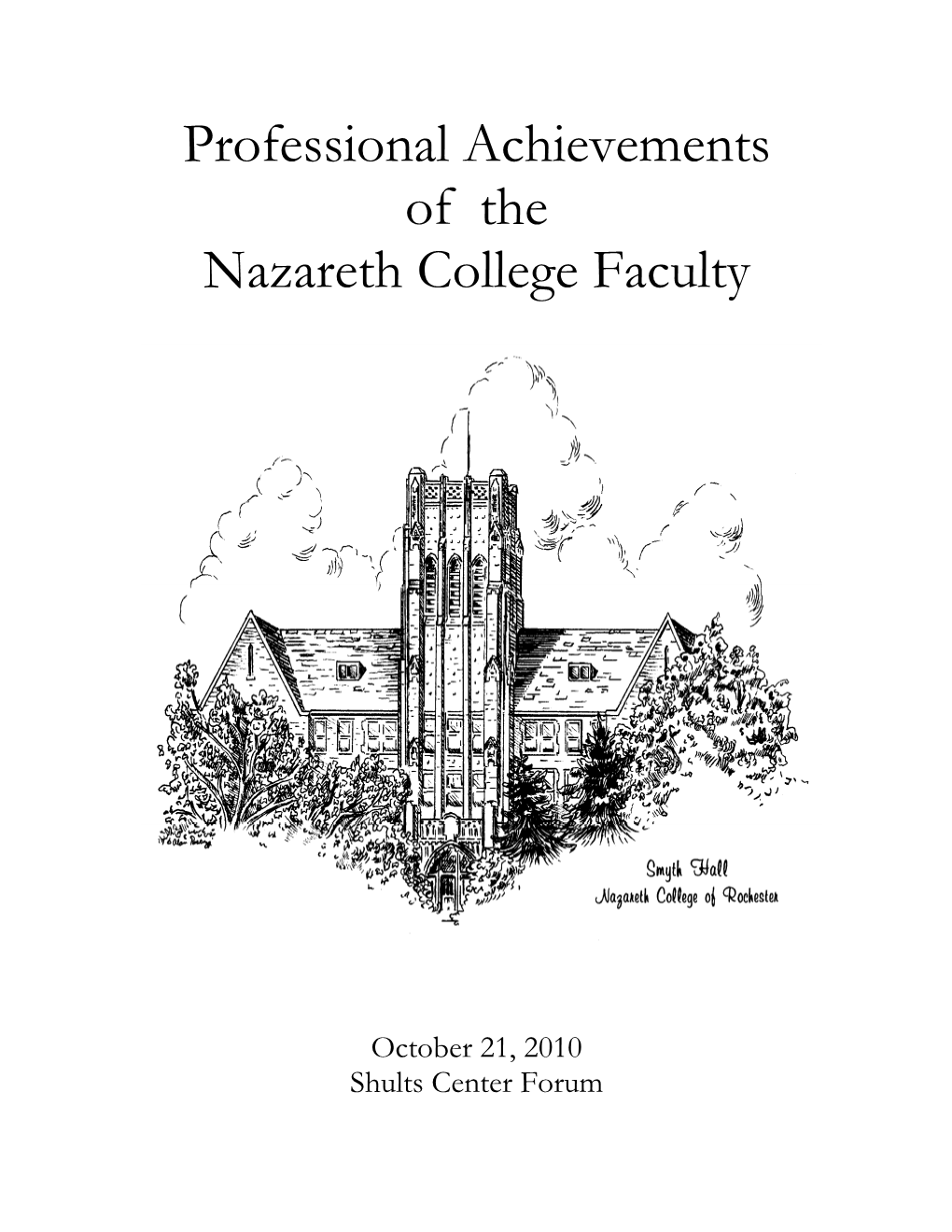 Professional Achievements of the Nazareth College Faculty