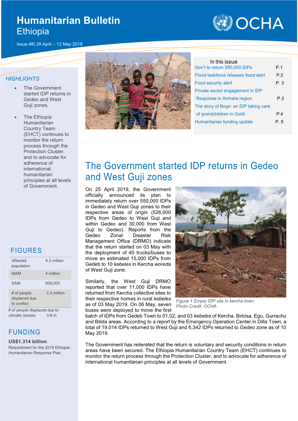 The Government Started IDP Returns in Gedeo and West Guji Zones Humanitarian Bulletin