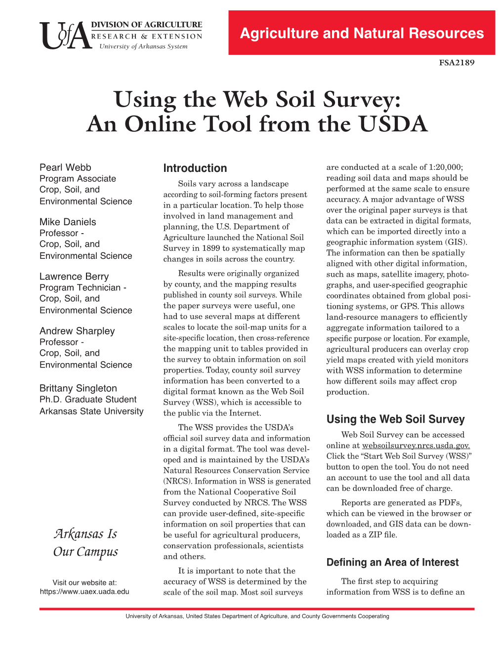 Using the Web Soil Survery: an Online Tool from the USDA