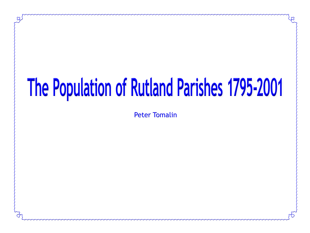 Population of Rutland Parishes 1795-2001
