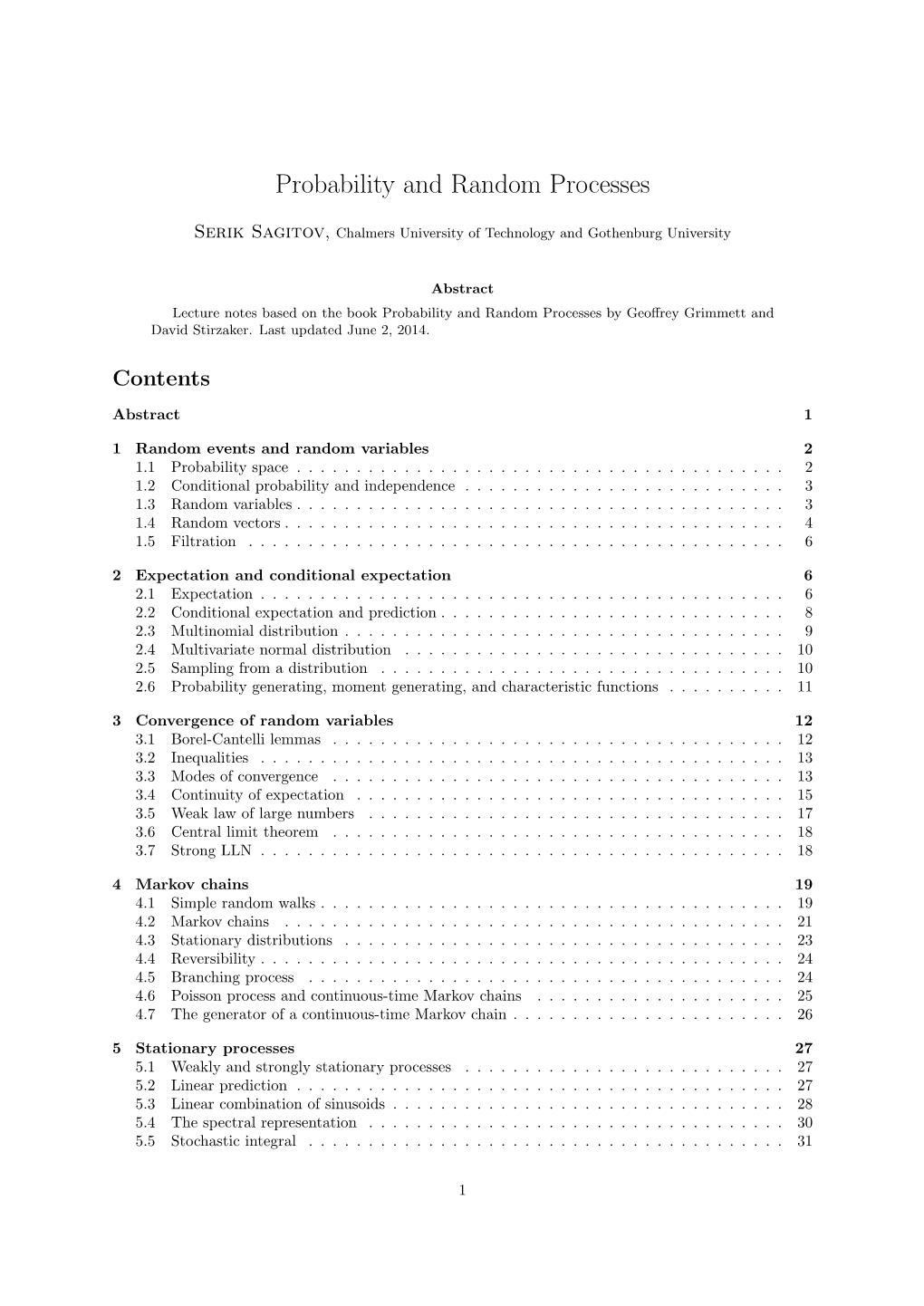 Probability and Random Processes