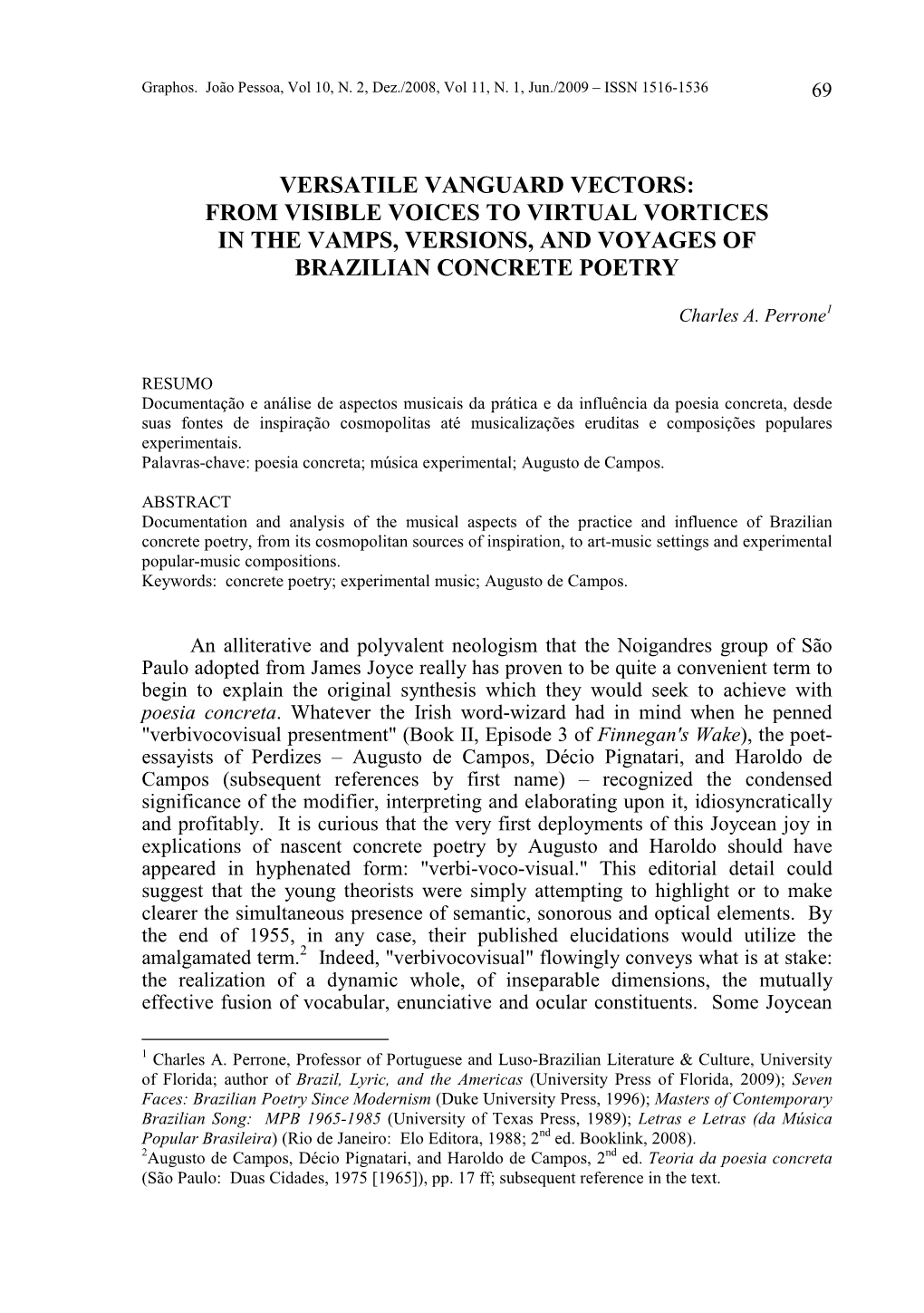 Versatile Vanguard Vectors: from Visible Voices to Virtual Vortices in the Vamps, Versions, and Voyages of Brazilian Concrete Poetry