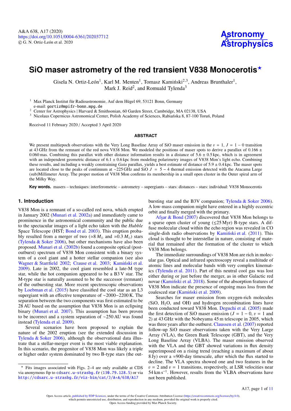 Sio Maser Astrometry of the Red Transient V838 Monocerotis? Gisela N