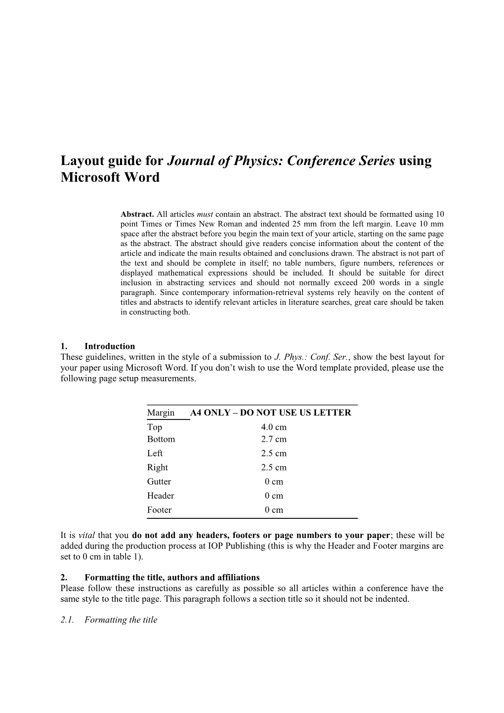 Open Access Proceedings Journal of Physics: Conference Series