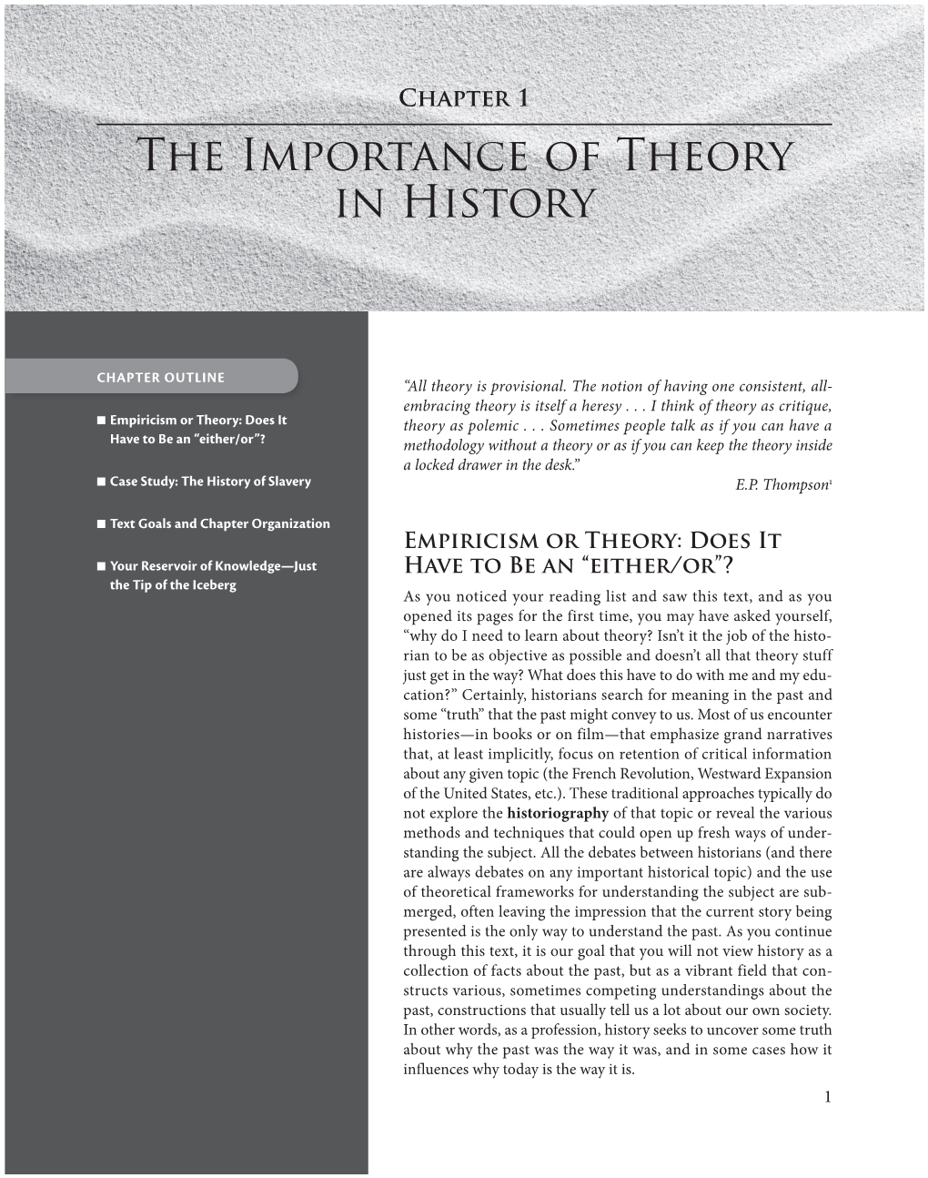 The Importance of Theory in History